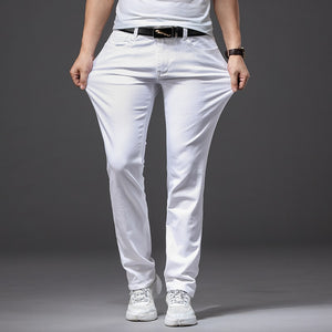 Men White Stretch Jeans pants