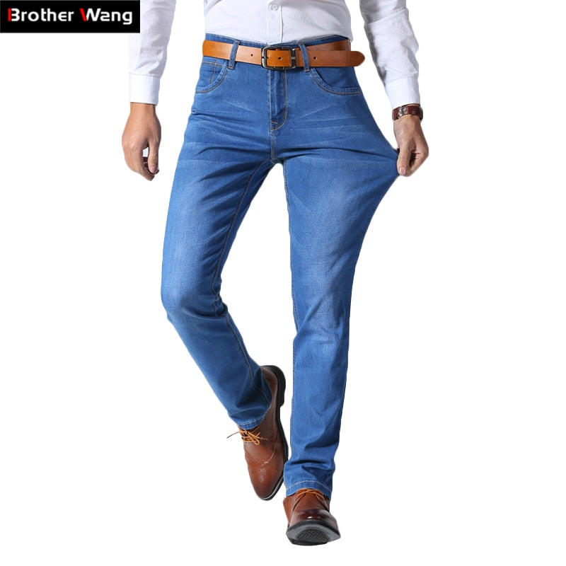 Classic Style men Stretch Slim Denim jean Pants