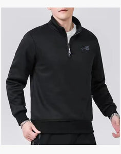 Sweatshirt Men Long Sleeves Fleece Lined Warm Sweatshirt Pure