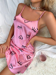 Women Sexy Sleeveless Nightdress Satin Lingerie