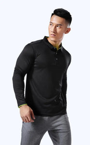 Plus Size Men Running Sport Shirts Tops Long Sleeve