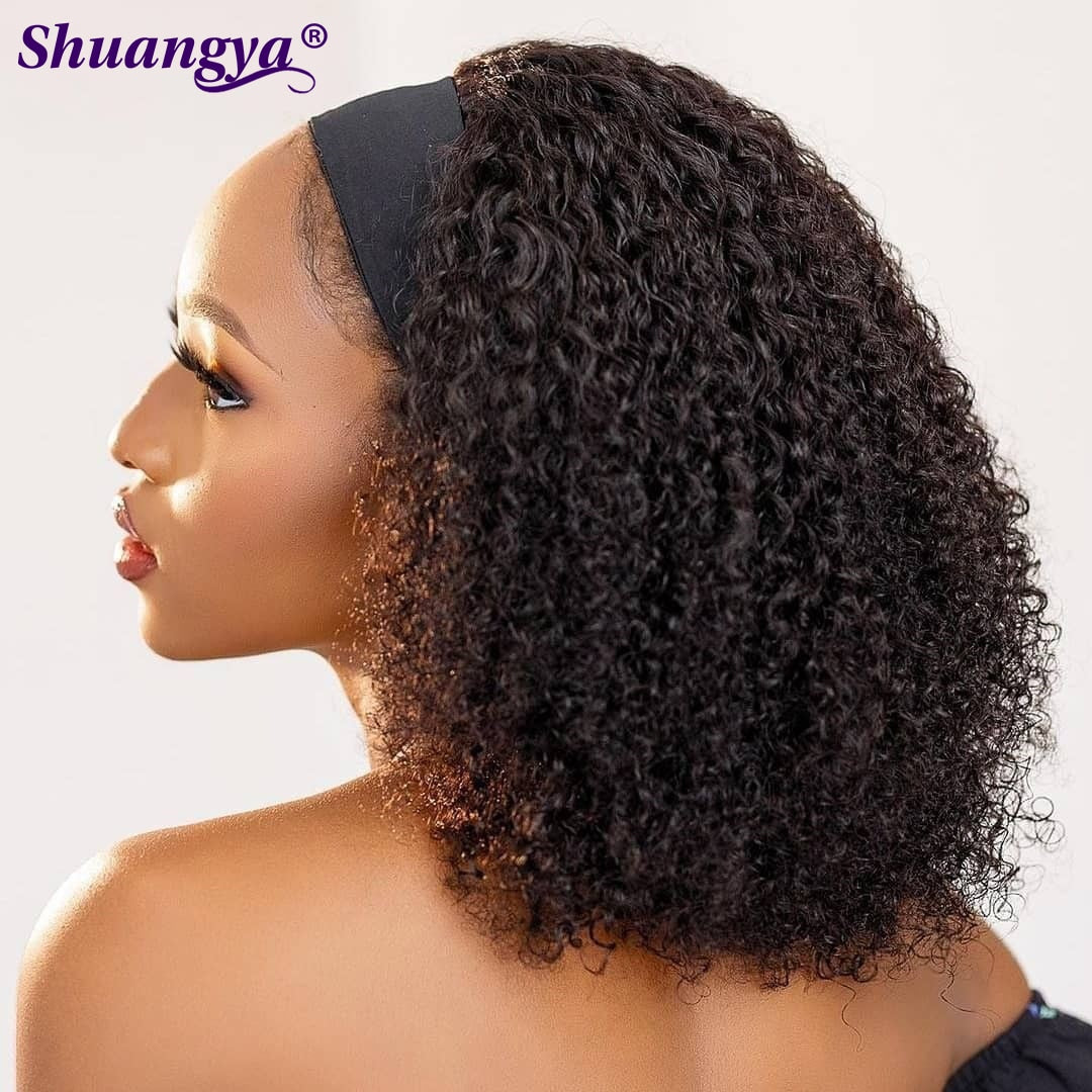 Kinky Curly Human Hair Headband Wig Brazilian