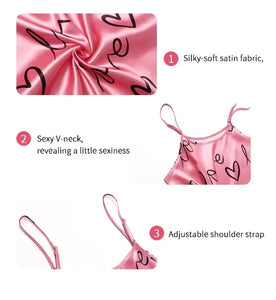 Women Sexy Sleeveless Nightdress Satin Lingerie