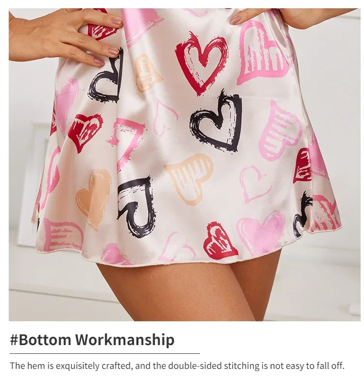 Women Sexy Sleeveless Nightdress Satin Lingerie