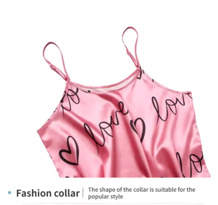 Women Sexy Sleeveless Nightdress Satin Lingerie