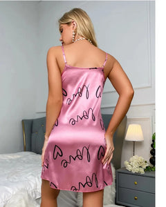 Women Sexy Sleeveless Nightdress Satin Lingerie