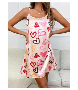 Women Sexy Sleeveless Nightdress Satin Lingerie