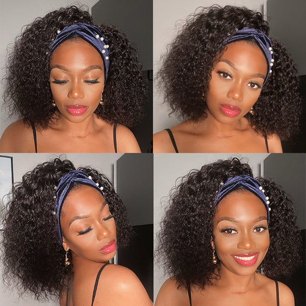 Kinky Curly Human Hair Headband Wig Brazilian