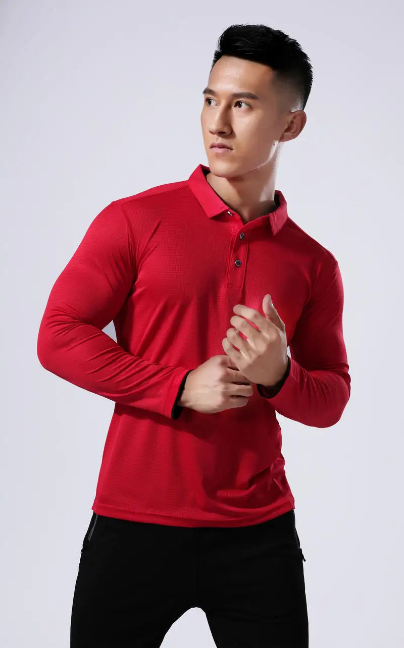 Plus Size Men Running Sport Shirts Tops Long Sleeve