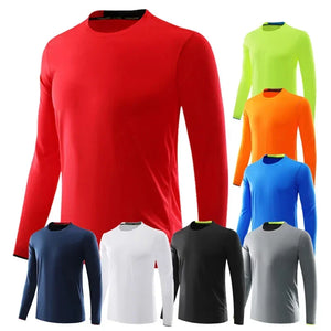 Plus Size Men Running Sport Shirts Tops Long Sleeve