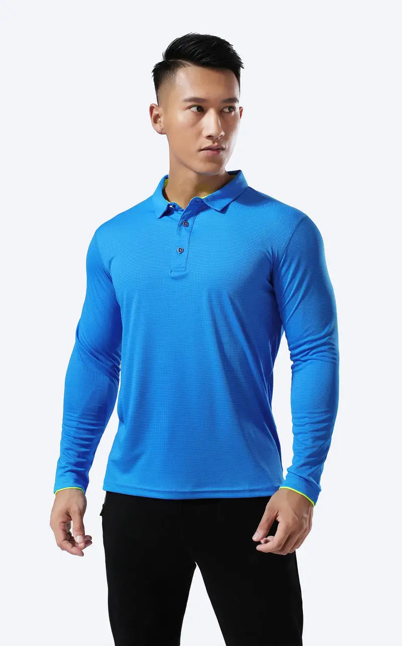 Plus Size Men Running Sport Shirts Tops Long Sleeve