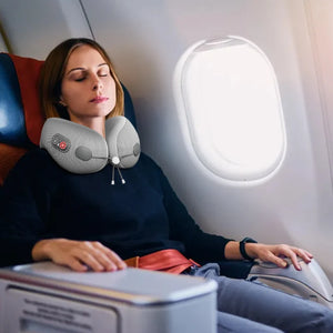 Portable U-Shaped Travel Pillows For Airplanes 3mode Heated Massage Memory Foam For Pain Relief Sleeping