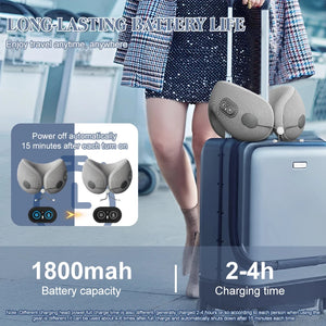 Portable U-Shaped Travel Pillows For Airplanes 3mode Heated Massage Memory Foam For Pain Relief Sleeping