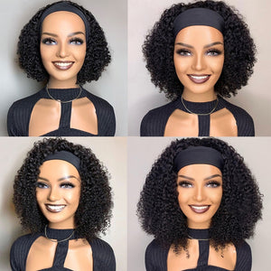 Kinky Curly Human Hair Headband Wig Brazilian