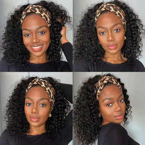 Kinky Curly Human Hair Headband Wig Brazilian