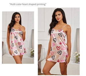 Women Sexy Sleeveless Nightdress Satin Lingerie