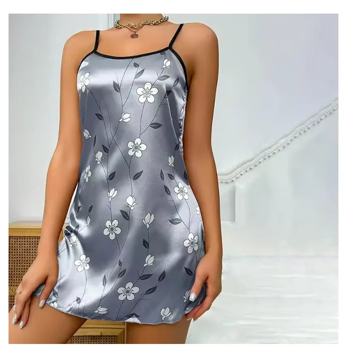 Women Sexy Sleeveless Nightdress Satin Lingerie