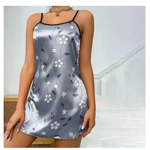Women Sexy Sleeveless Nightdress Satin Lingerie