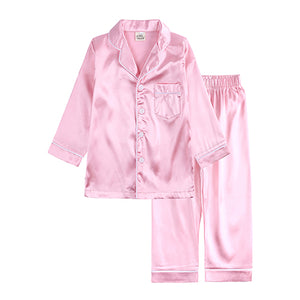 2pcs Boy Girl Pajamas Silk