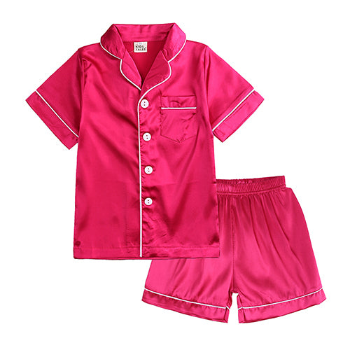 2pcs Boy Girl Pajamas Silk