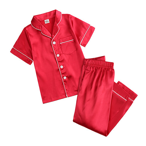 2pcs Boy Girl Pajamas Silk