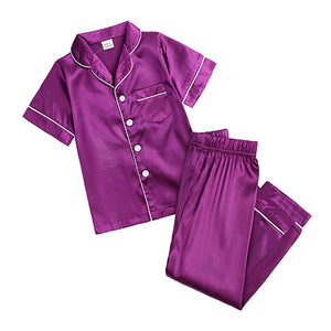 2pcs Boy Girl Pajamas Silk