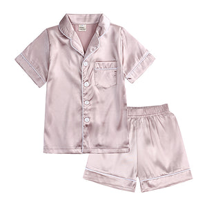 2pcs Boy Girl Pajamas Silk