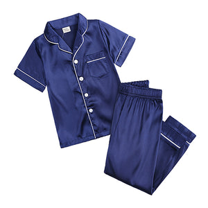 2pcs Boy Girl Pajamas Silk