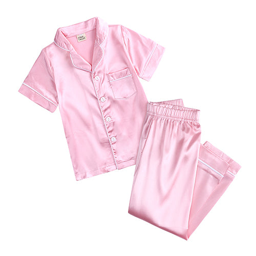 2pcs Boy Girl Pajamas Silk