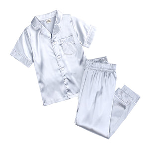 2pcs Boy Girl Pajamas Silk