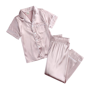 2pcs Boy Girl Pajamas Silk