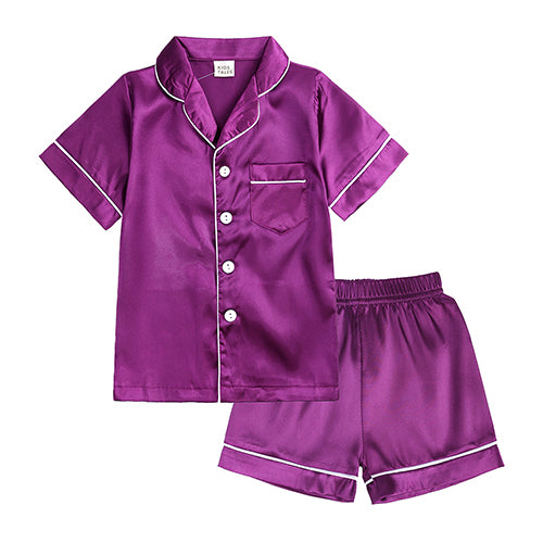 2pcs Boy Girl Pajamas Silk