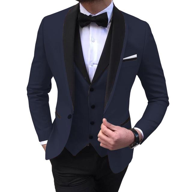 3 Piece Casual Tuxedos (Blazer + Vest + Pant)