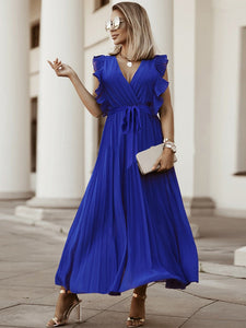 Fashion Sleeveless Long Dress V neck