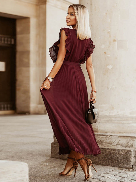 Fashion Sleeveless Long Dress V neck