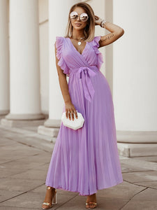 Fashion Sleeveless Long Dress V neck