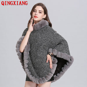 Velvet Warm Knitted O Neck Fur Coat