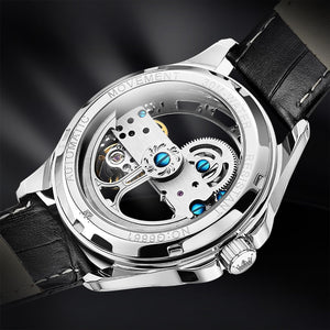 OLEVS Luxury Automatic Mechanical Leather Strap Wristwatch