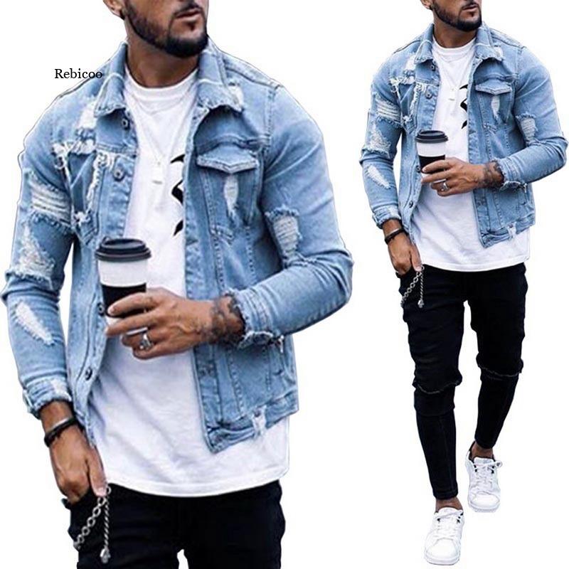 Casual Denim Ripped Jean Jacket