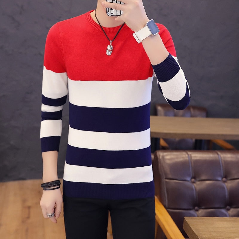 men's striped sweater