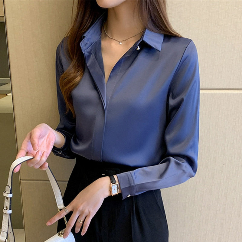 Silk Women Long Sleeve Shirt