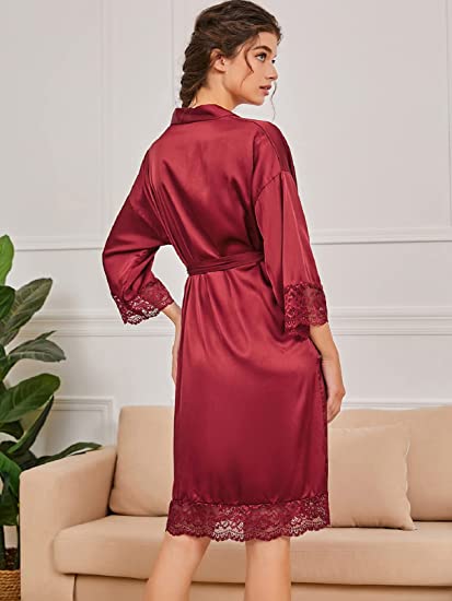 Sleepwear Lace Half Sleeve with Belt