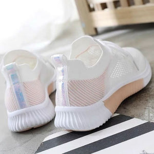 women new breathable white sneakers