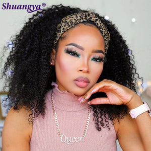 Kinky Curly Human Hair Headband Wig Brazilian