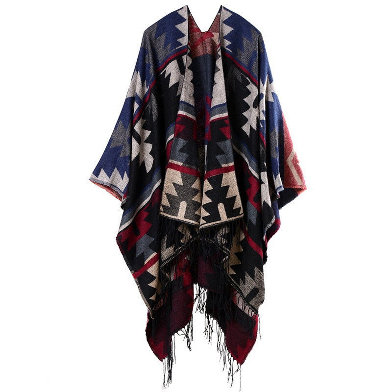 Women Vintage Comfortable Warm Scarf, Thick Blanket