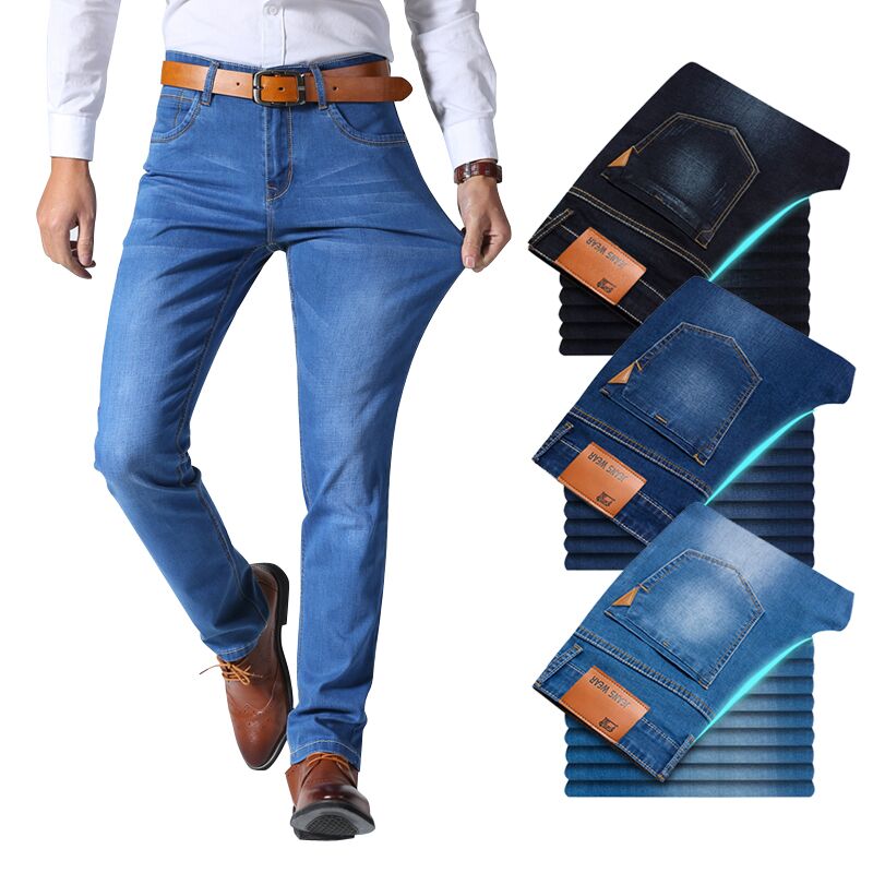 Classic Style men Stretch Slim Denim jean Pants