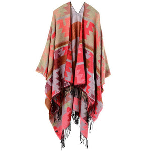 Women Vintage Comfortable Warm Scarf, Thick Blanket