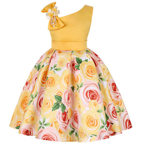 Flower Dresses for Girls with Bow