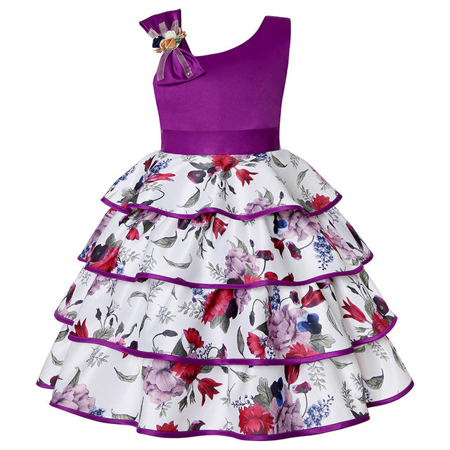 Flower Dresses for Girls with Bow