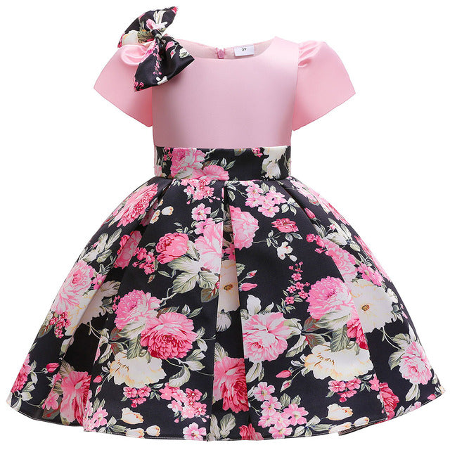 Flower Dresses for Girls with Bow